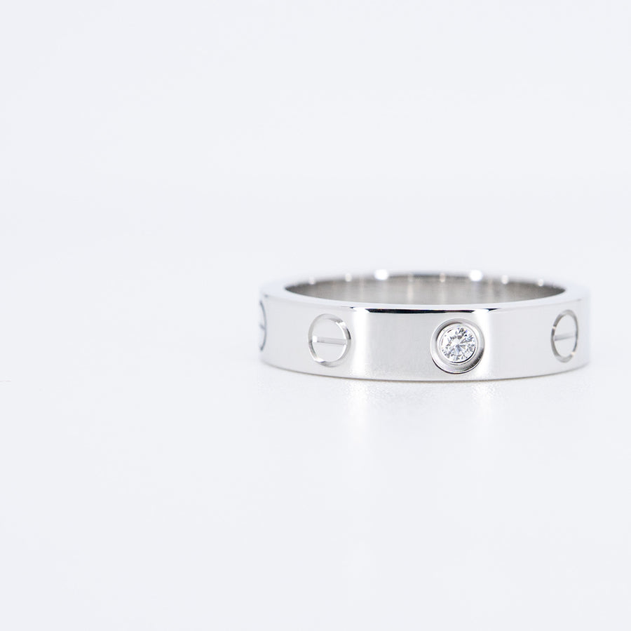 แหวน Cartier Love band 1Diamond 18K White Gold Size 49# (Used) #vrcar 7044