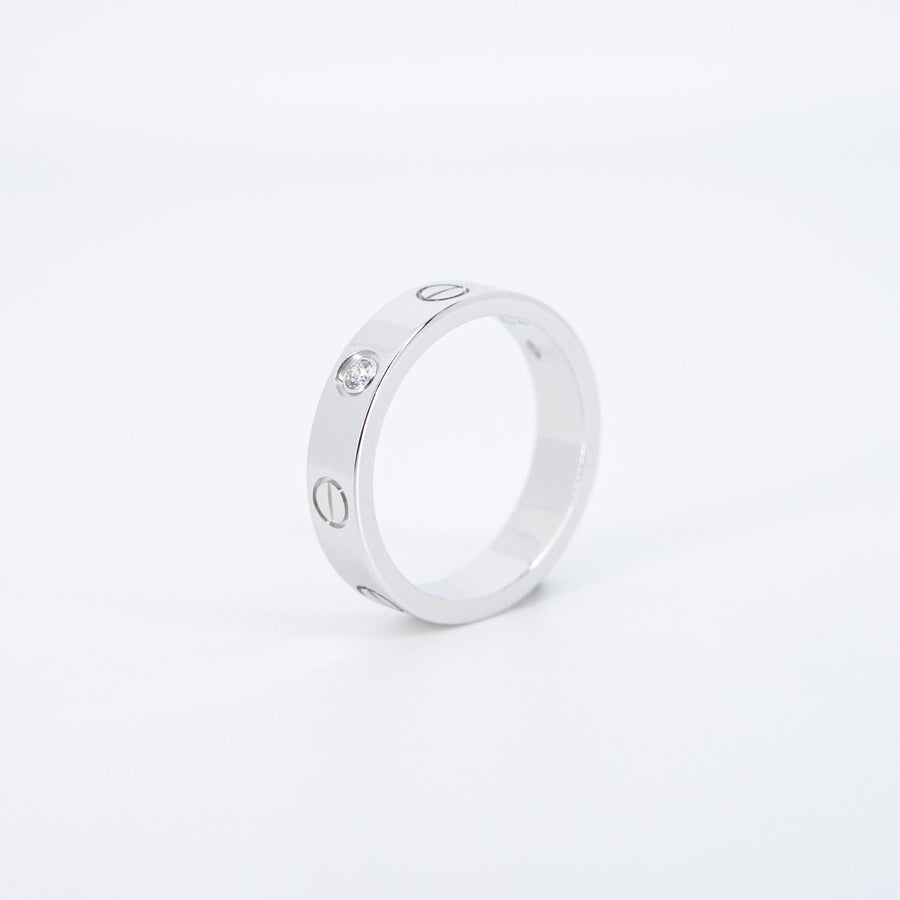 แหวน Cartier Love band 1Diamond 18K White Gold Size 49# (Used) #vrcar 7044