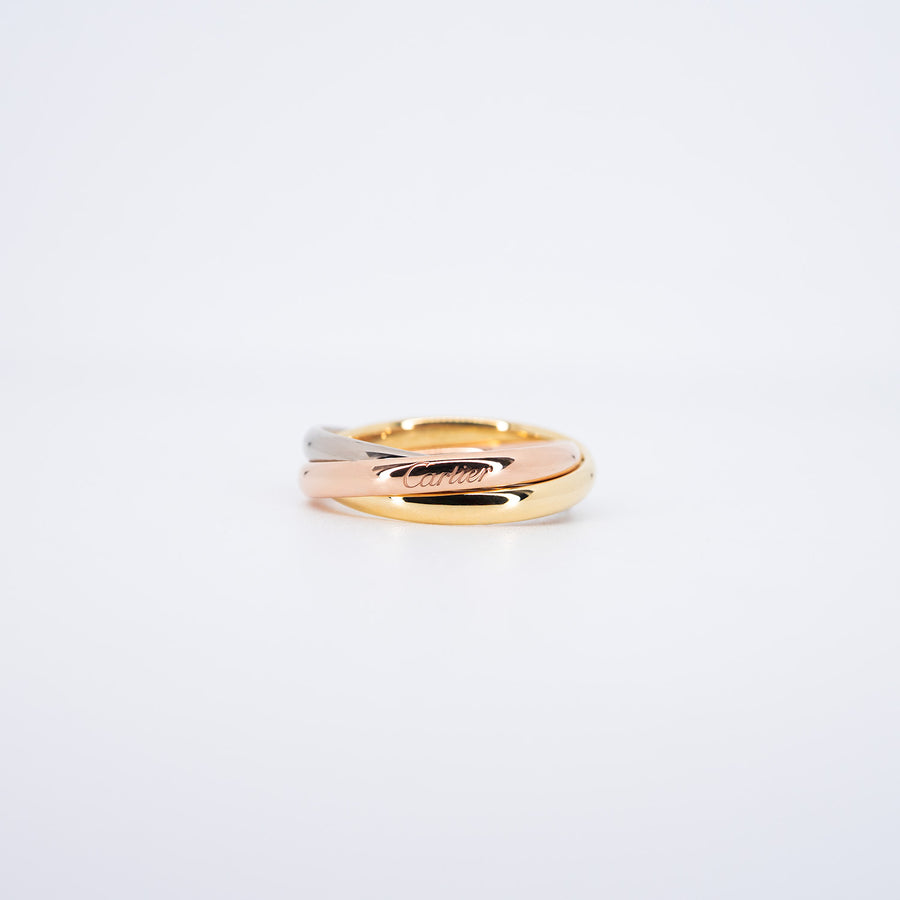 **hold K.Aomm** แหวน Cartier Trinity Ring, small model 18K 3 Colors Size 51# (Used) #vrcarimt 7041