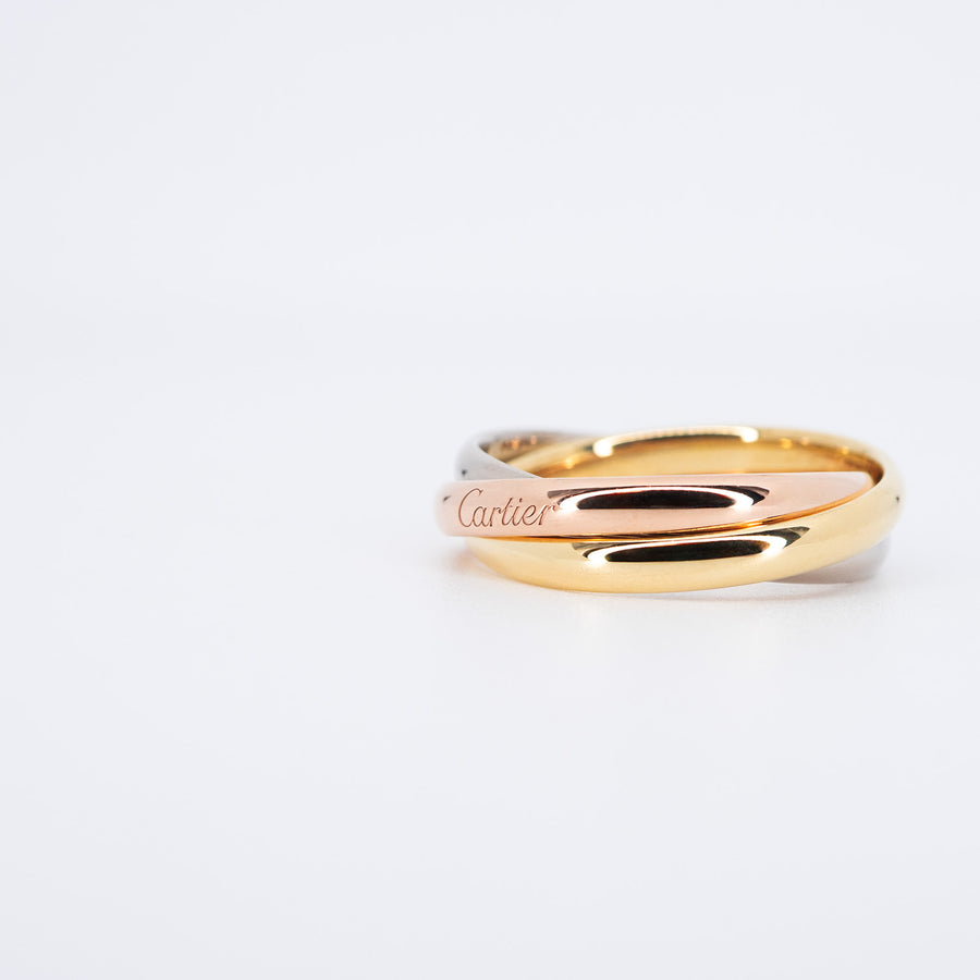 **hold K.Aomm** แหวน Cartier Trinity Ring, small model 18K 3 Colors Size 51# (Used) #vrcarimt 7041