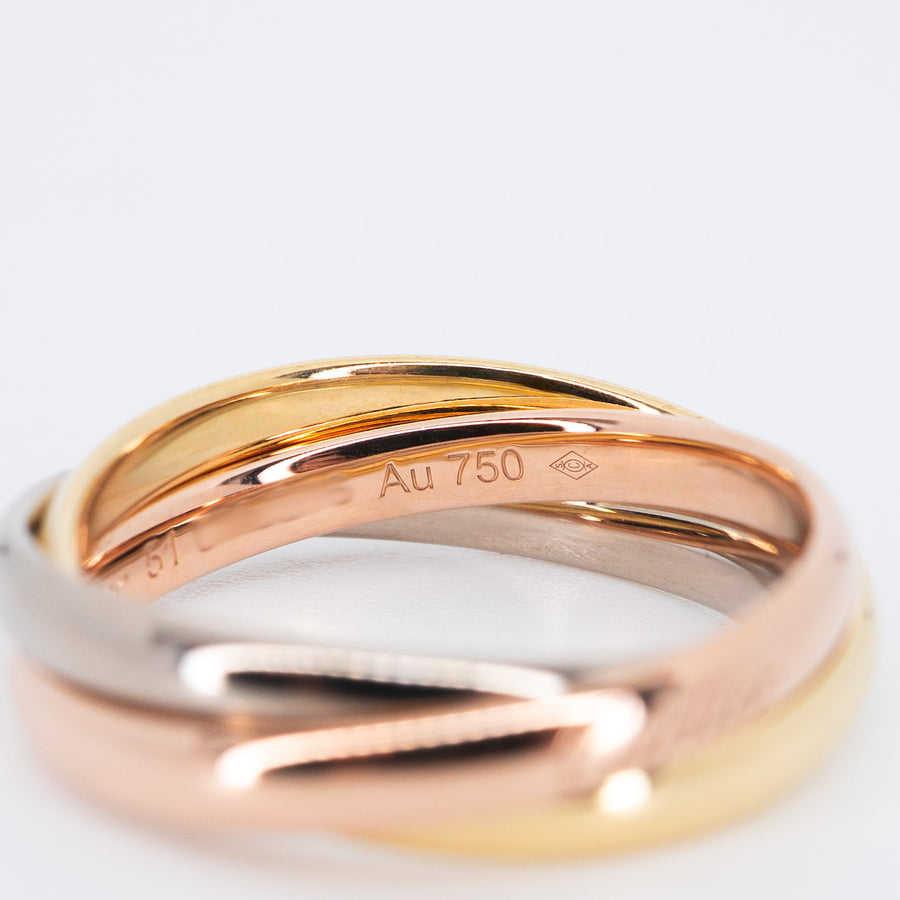 **hold K.Aomm** แหวน Cartier Trinity Ring, small model 18K 3 Colors Size 51# (Used) #vrcarimt 7041