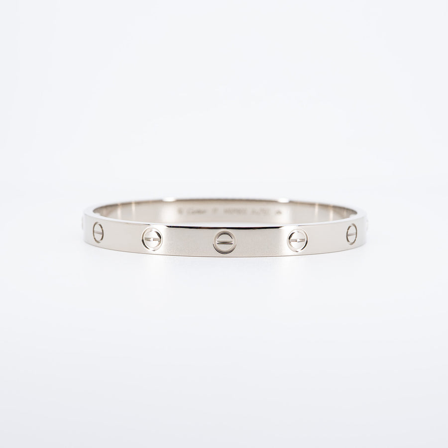 นาฬิกา Cartier Love Bracelet 18K White Gold Size 17# (Used) #vrca 0852
