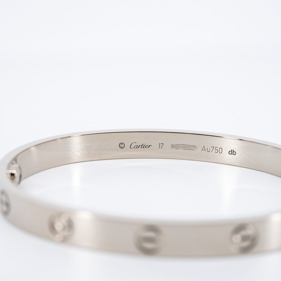 นาฬิกา Cartier Love Bracelet 18K White Gold Size 17# (Used) #vrca 0852
