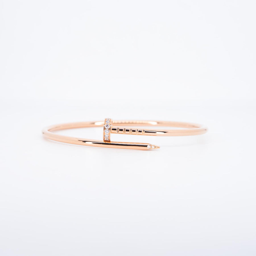 **hold k.b**กำไล Cartier Juste Un Clou Bracelet SM with Diamonds 18K Rose Gold Size 16# (Used) #vrcab 7047