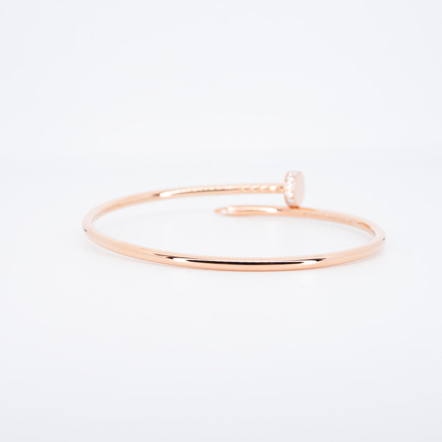 **hold k.b**กำไล Cartier Juste Un Clou Bracelet SM with Diamonds 18K Rose Gold Size 16# (Used) #vrcab 7047