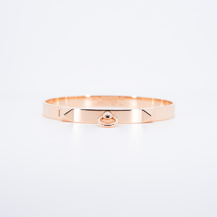 กำไล Hermes Collier de Chien Bracelet, Small Model 18K Rose Gold Size ST(16cm.)# (Used) #vrhe 0854