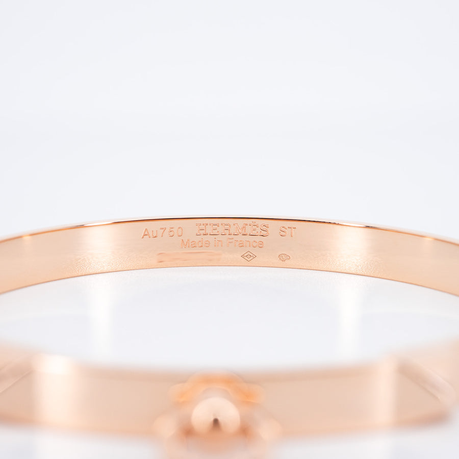 กำไล Hermes Collier de Chien Bracelet, Small Model 18K Rose Gold Size ST(16cm.)# (Used) #vrhe 0854
