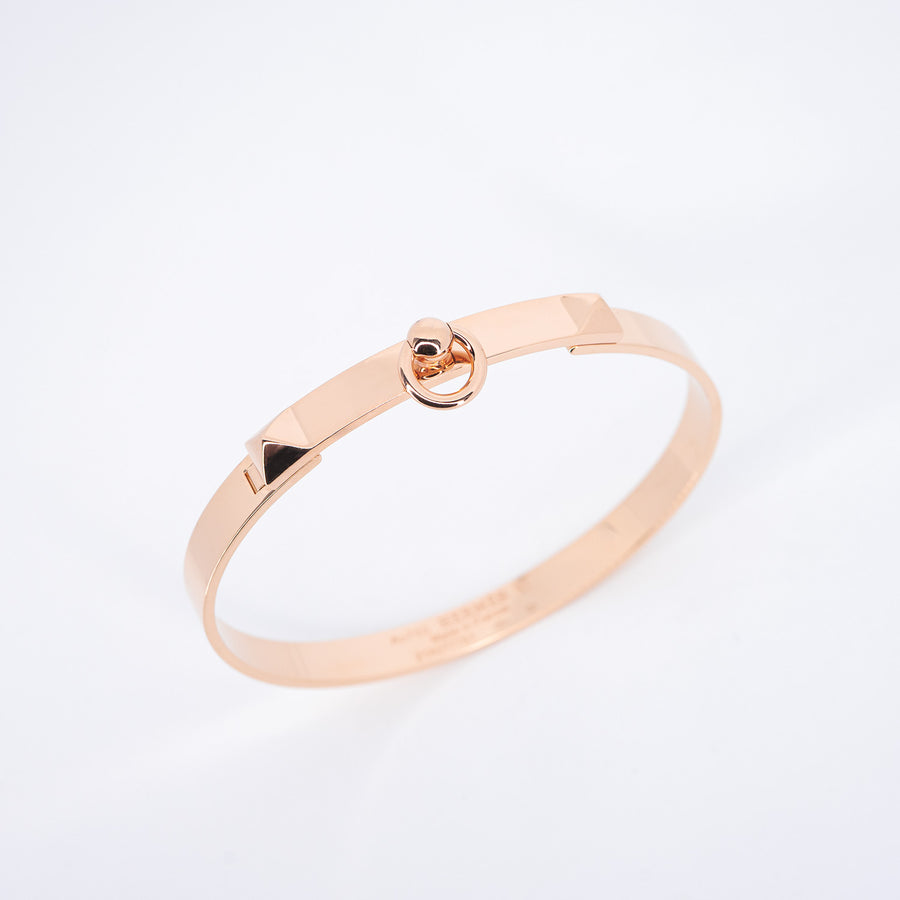 กำไล Hermes Collier de Chien Bracelet, Small Model 18K Rose Gold Size ST(16cm.)# (Used) #vrhe 0854