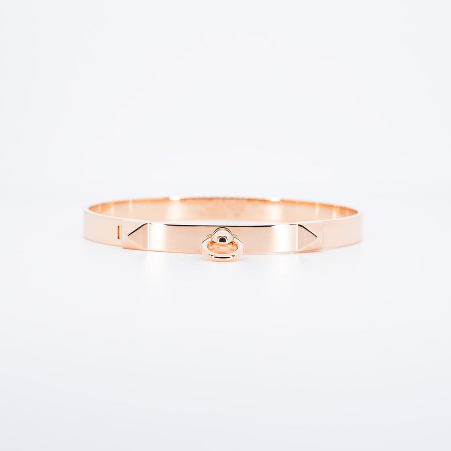 กำไล Hermes Collier de Chien Bracelet, Small Model 18K Rose Gold Size LG(17cm.)# (Used) #vrhe 0853