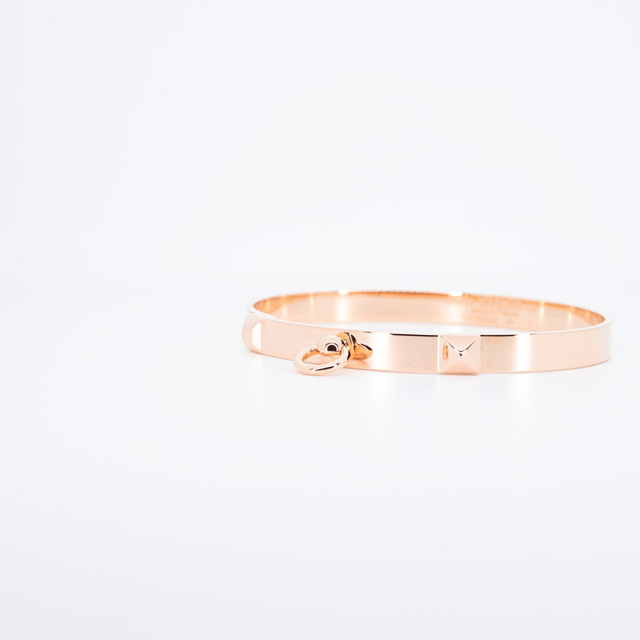 กำไล Hermes Collier de Chien Bracelet, Small Model 18K Rose Gold Size LG(17cm.)# (Used) #vrhe 0853