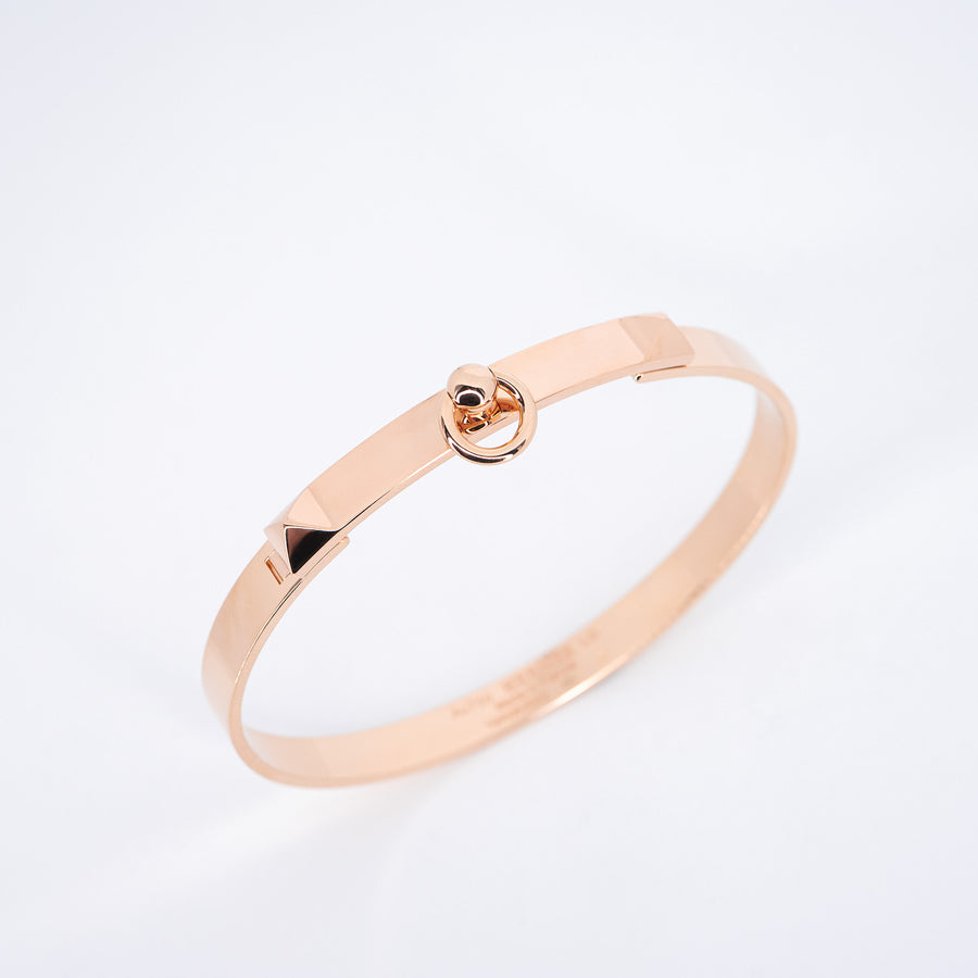 กำไล Hermes Collier de Chien Bracelet, Small Model 18K Rose Gold Size LG(17cm.)# (Used) #vrhe 0853