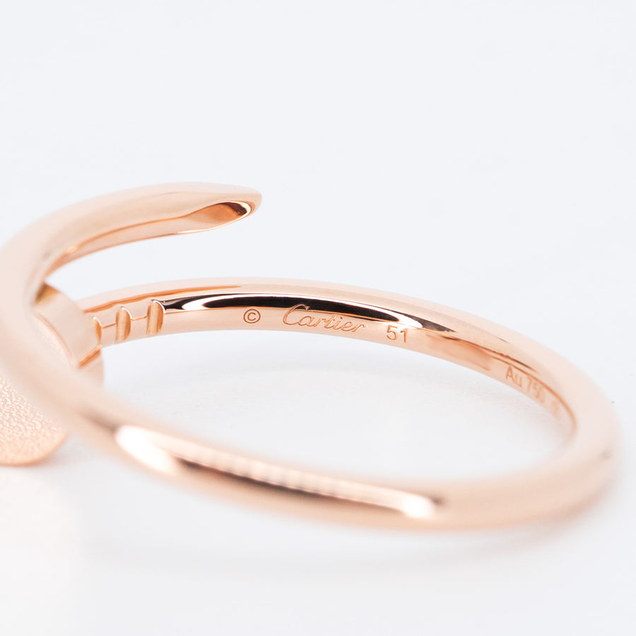 **Hold K.kukkik**แหวน Cartier Juste Un Clou ring SM 18K Rose Gold Size 51# (Used) #vrcar 7050