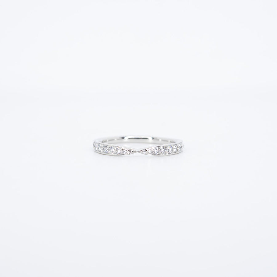 แหวน Tiffany & Co. Tiffany Harmony Band Ring with Diamonds, 1.8 mm. Platinum950 Size 51# (Used) #vrti 0866