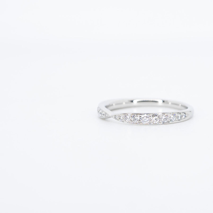 แหวน Tiffany & Co. Tiffany Harmony Band Ring with Diamonds, 1.8 mm. Platinum950 Size 51# (Used) #vrti 0866