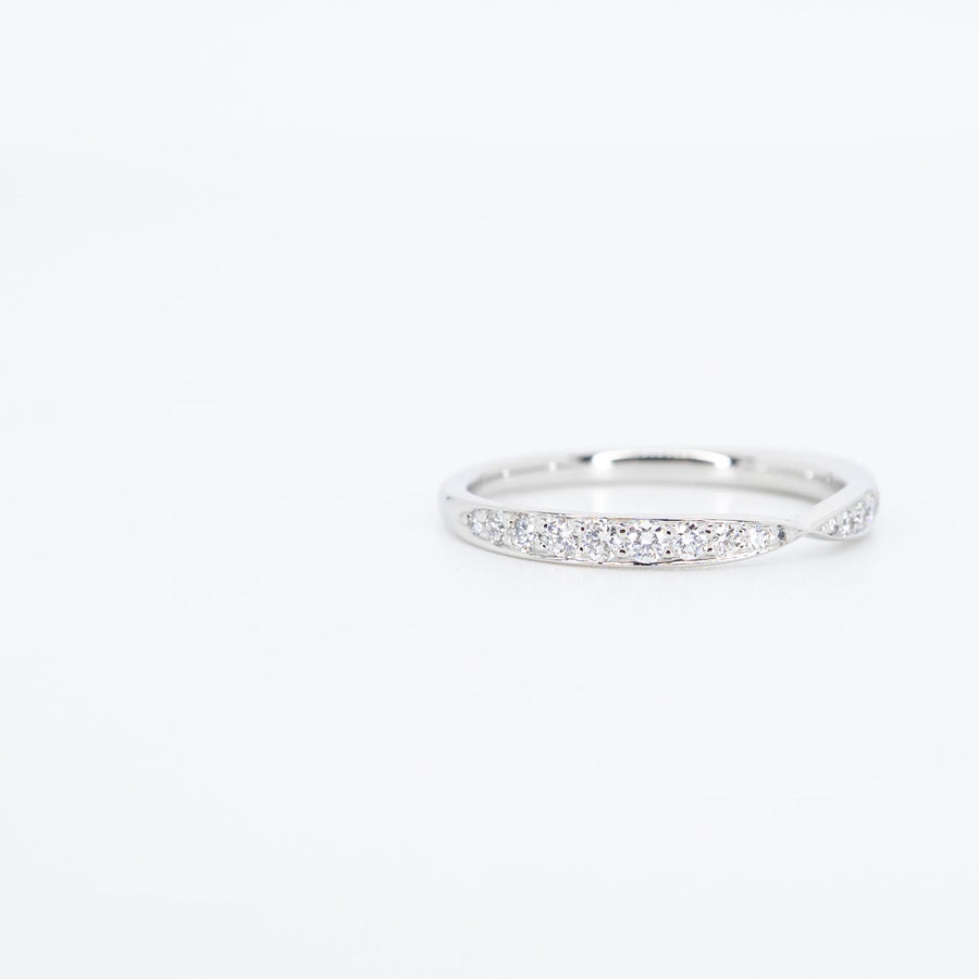 แหวน Tiffany & Co. Tiffany Harmony Band Ring with Diamonds, 1.8 mm. Platinum950 Size 51# (Used) #vrti 0866
