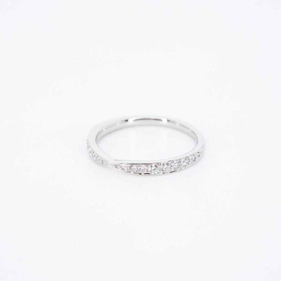 แหวน Tiffany & Co. Tiffany Harmony Band Ring with Diamonds, 1.8 mm. Platinum950 Size 51# (Used) #vrti 0866