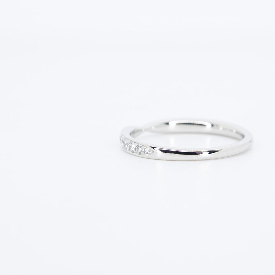 แหวน Tiffany & Co. Tiffany Harmony Band Ring with Diamonds, 1.8 mm. Platinum950 Size 51# (Used) #vrti 0866
