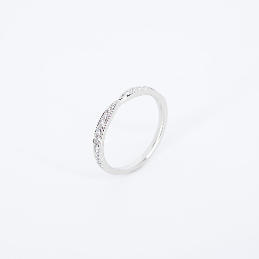 แหวน Tiffany & Co. Tiffany Harmony Band Ring with Diamonds, 1.8 mm. Platinum950 Size 51# (Used) #vrti 0866