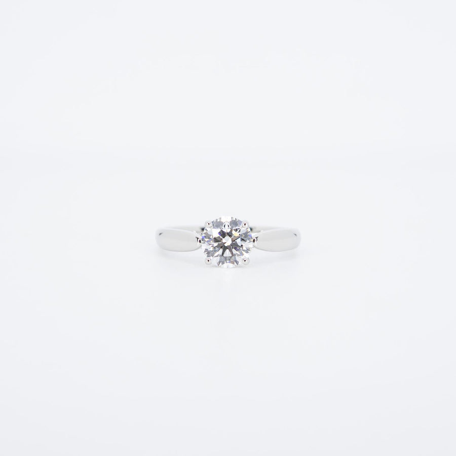 แหวน Tiffany & Co. Tiffany Harmony Round Brilliant Engagement Ring 1.03 ct F VVS2 Platinum950 Size 52# (Used) #vrti 0865