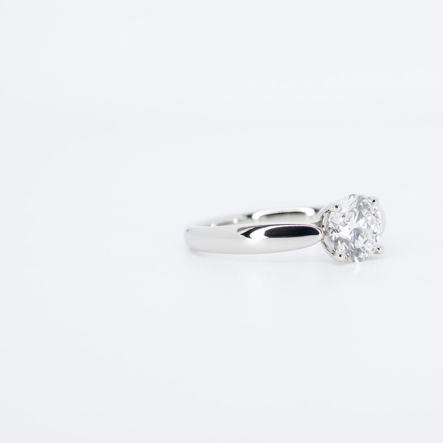 แหวน Tiffany & Co. Tiffany Harmony Round Brilliant Engagement Ring 1.03 ct F VVS2 Platinum950 Size 52# (Used) #vrti 0865