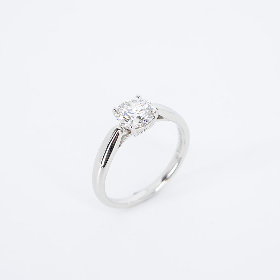 แหวน Tiffany & Co. Tiffany Harmony Round Brilliant Engagement Ring 1.03 ct F VVS2 Platinum950 Size 52# (Used) #vrti 0865