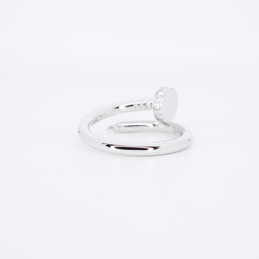 แหวน Cartier Juste un Clou ring with Diamonds 18K White Gold Size 57# (Used) #vrcar 7054