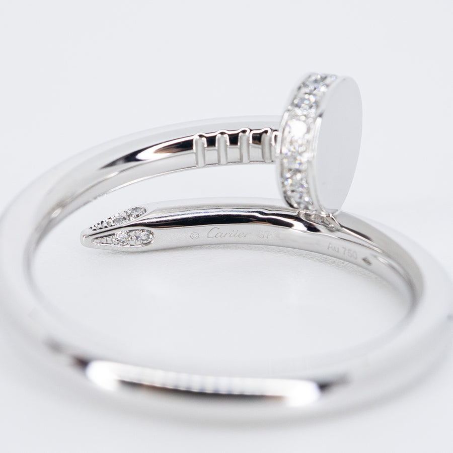 แหวน Cartier Juste un Clou ring with Diamonds 18K White Gold Size 57# (Used) #vrcar 7054