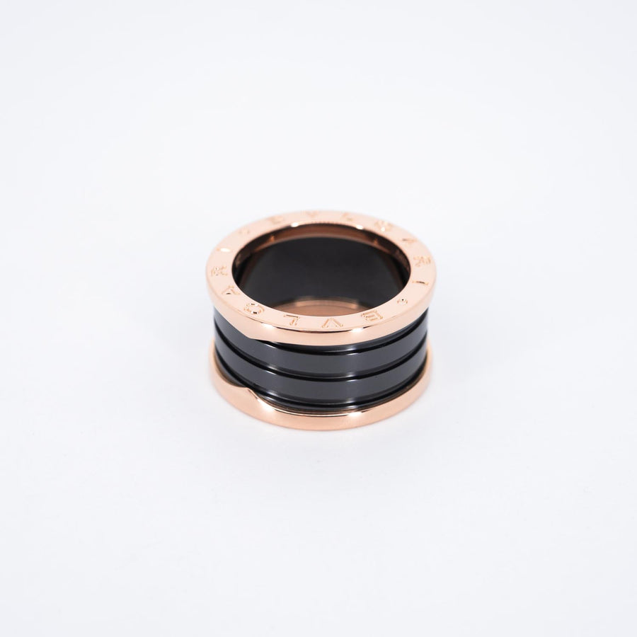 แหวน Bvlgari B.zero1 4band Black Ceramic Ring 18K Rose Gold Size 55# (Used) #vrbv 0871