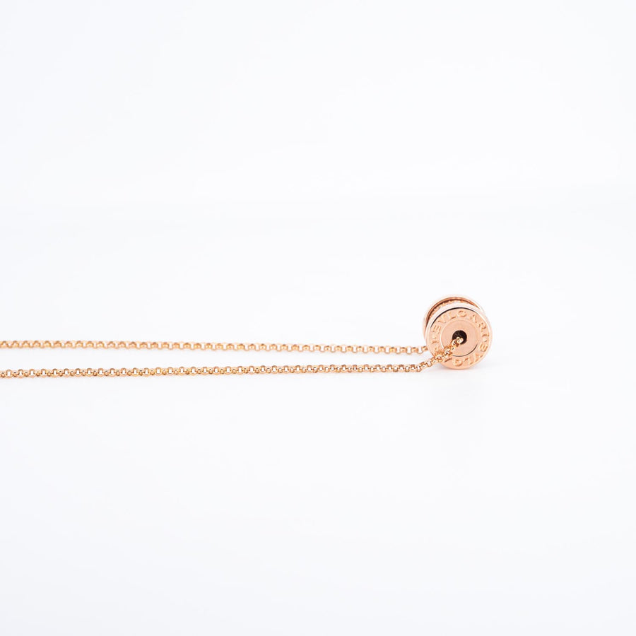 สร้อยและจี้ Bvlgari B.zero1 mini necklace with pavé diamonds 18K Rose Gold Size 39/41.5/44cm.# (Used) #vrbvnl 7089