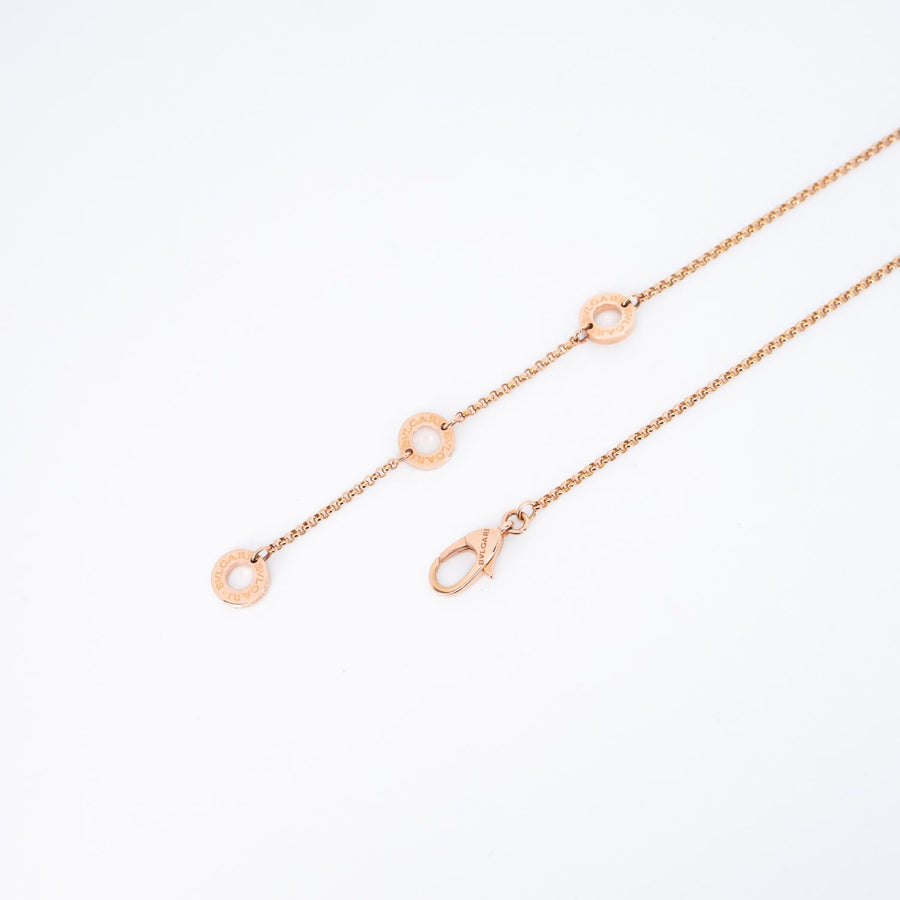 สร้อยและจี้ Bvlgari B.zero1 mini necklace with pavé diamonds 18K Rose Gold Size 39/41.5/44cm.# (Used) #vrbvnl 7089