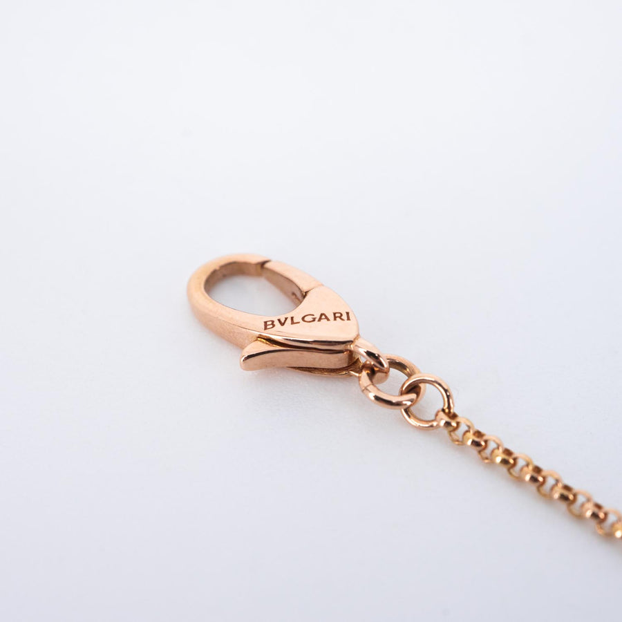 สร้อยและจี้ Bvlgari B.zero1 mini necklace with pavé diamonds 18K Rose Gold Size 39/41.5/44cm.# (Used) #vrbvnl 7089