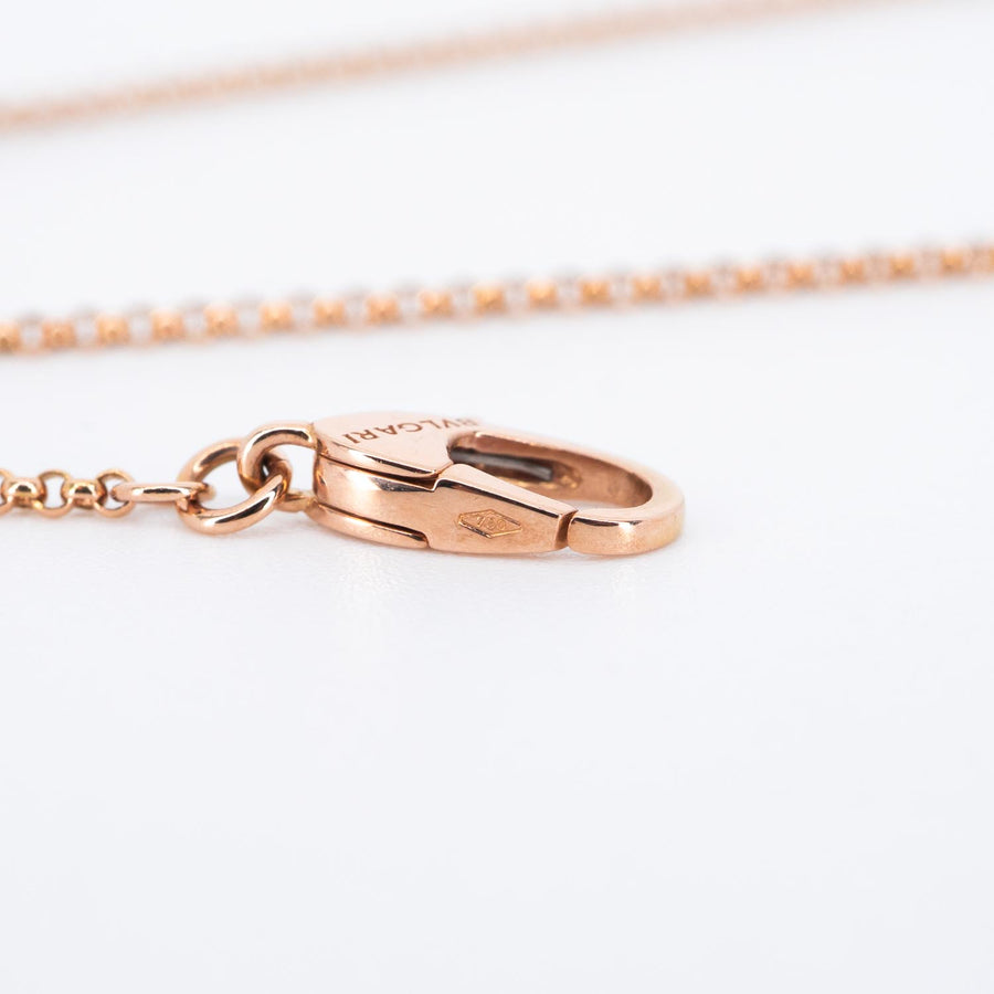 สร้อยและจี้ Bvlgari B.zero1 mini necklace with pavé diamonds 18K Rose Gold Size 39/41.5/44cm.# (Used) #vrbvnl 7089