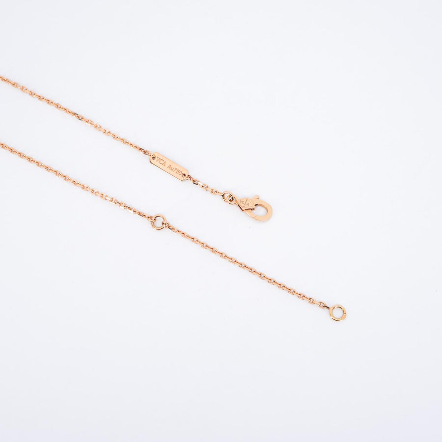 สร้อยและจี้ Van Cleef & Arpels Vintage Alhambra pendant, Obsidian from the 2023 Holiday collection 18K Rose Gold Size 37-41.5cm.# (Used) #vrvanl 7080