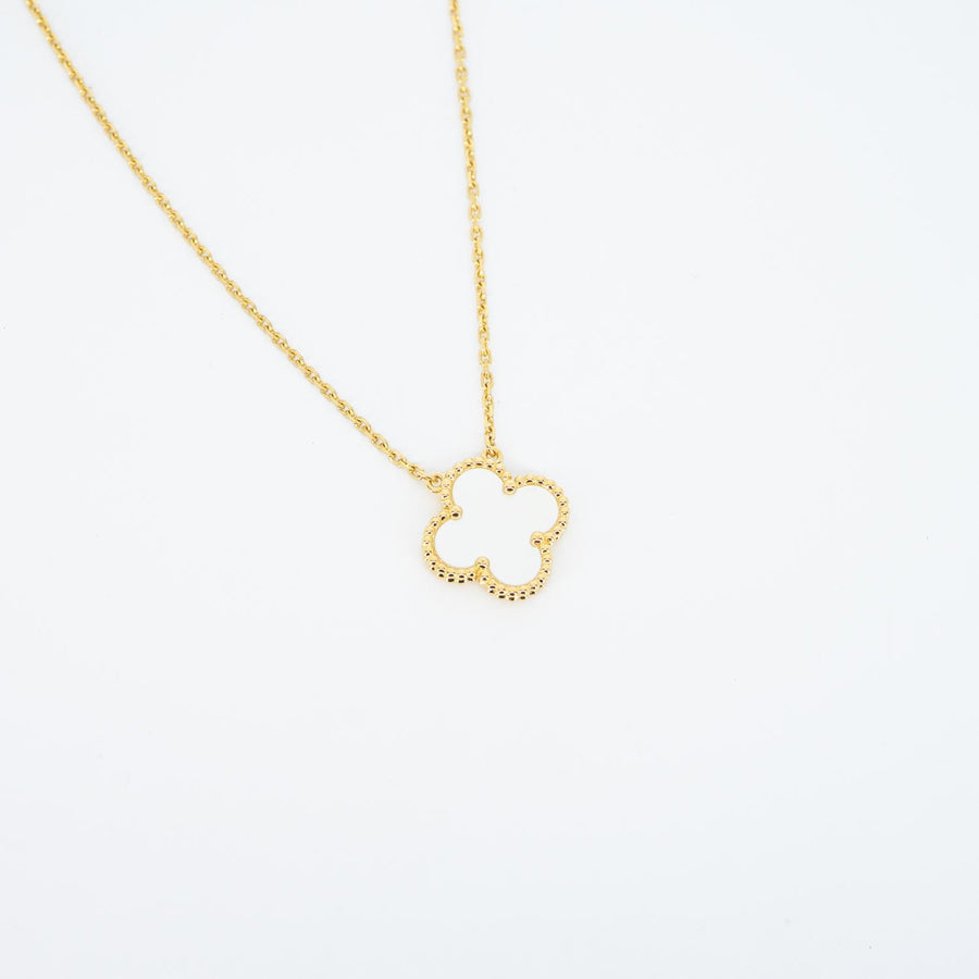 สร้อยและจี้ Van Cleef & Arpels Vintage Alhambra pendant, Mother-of-pearl 18K Yellow Gold Size 37-41.5cm.# (Used) #vrvanl 7085