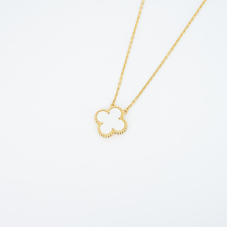 สร้อยและจี้ Van Cleef & Arpels Vintage Alhambra pendant, Mother-of-pearl 18K Yellow Gold Size 37-41.5cm.# (Used) #vrvanl 7085