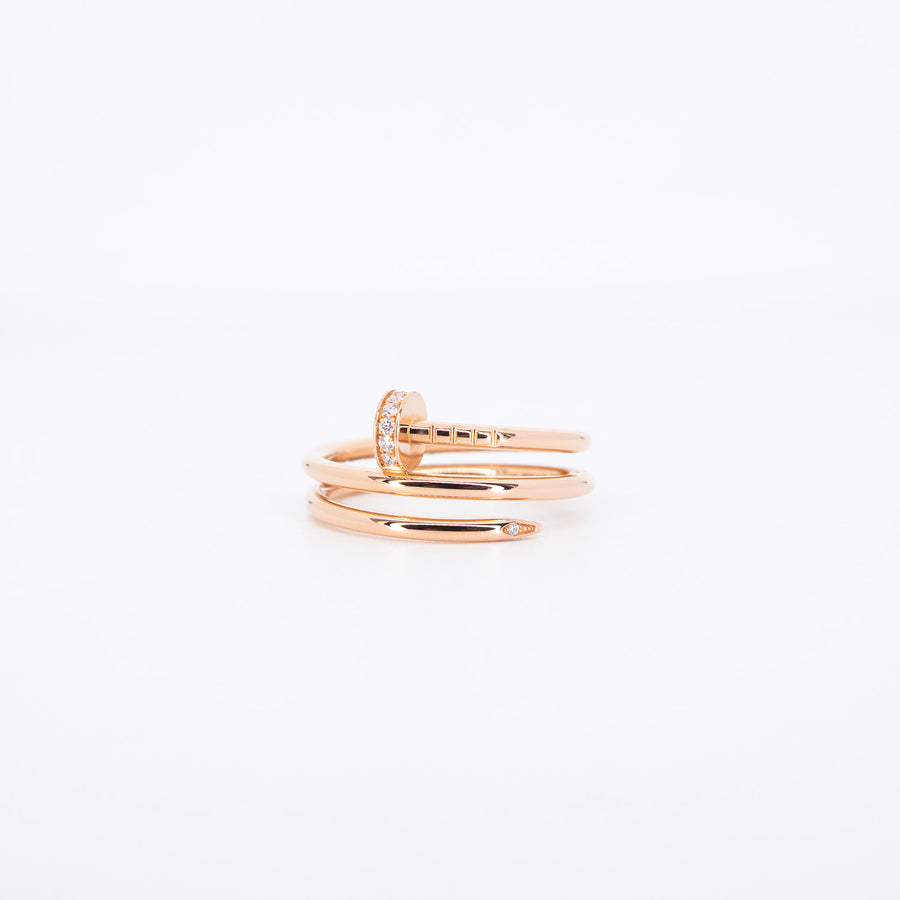 แหวน Cartier Juste un Clou ring, double, diamonds 18K Rose Gold Size 56# (Used) #vrcar 7082