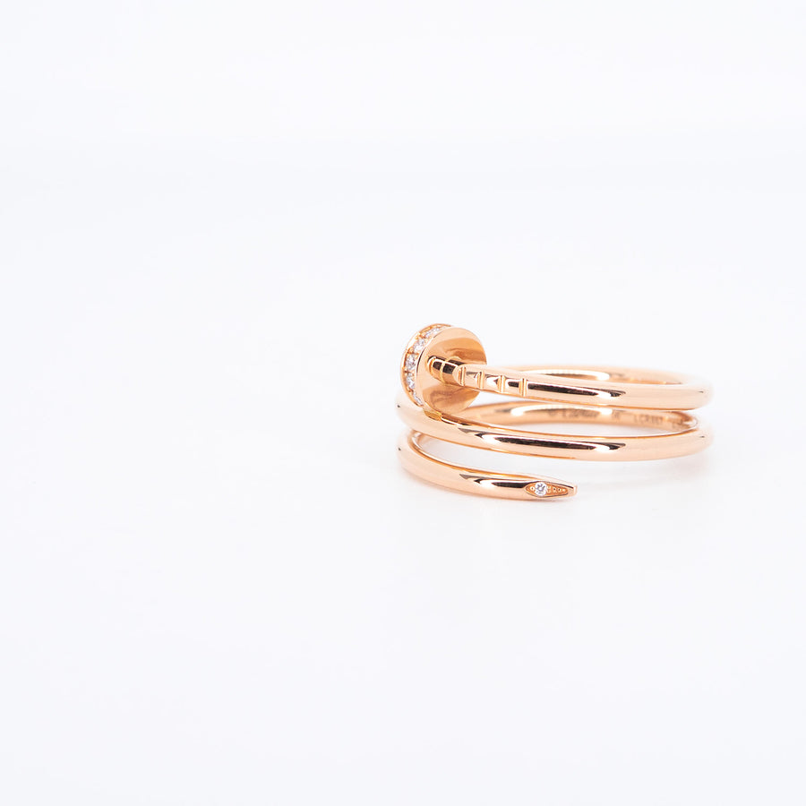 แหวน Cartier Juste un Clou ring, double, diamonds 18K Rose Gold Size 56# (Used) #vrcar 7082