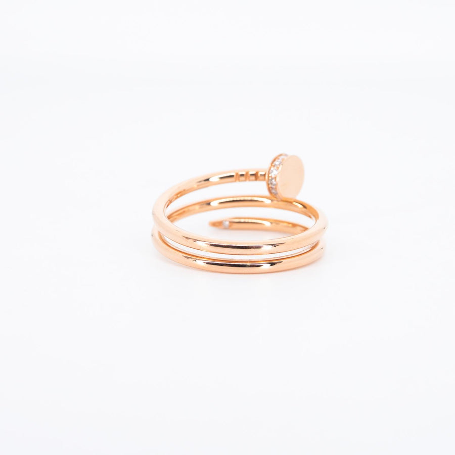 แหวน Cartier Juste un Clou ring, double, diamonds 18K Rose Gold Size 56# (Used) #vrcar 7082