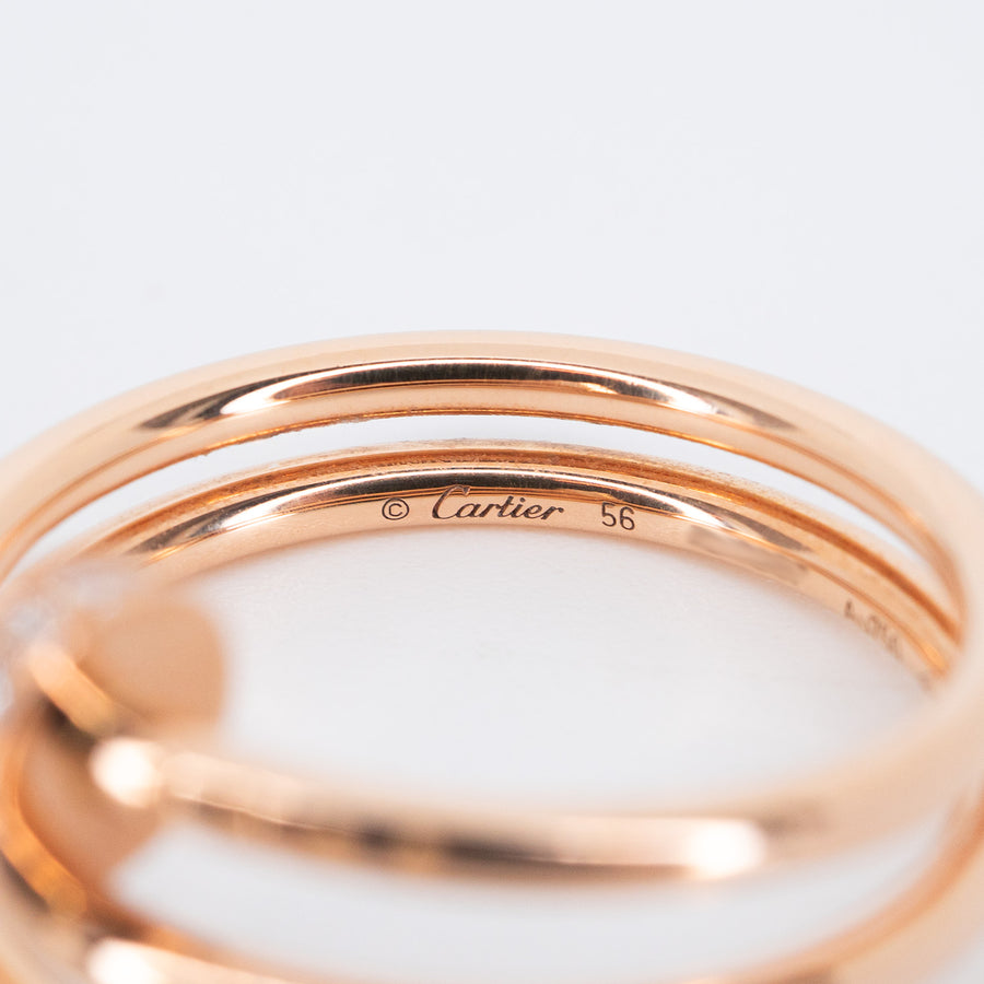 แหวน Cartier Juste un Clou ring, double, diamonds 18K Rose Gold Size 56# (Used) #vrcar 7082