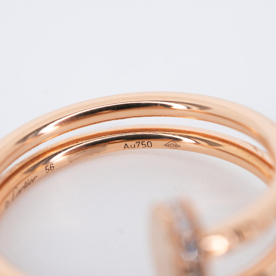 แหวน Cartier Juste un Clou ring, double, diamonds 18K Rose Gold Size 56# (Used) #vrcar 7082