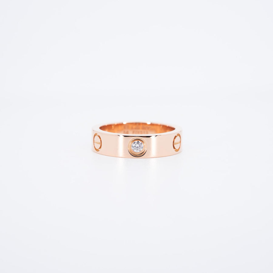 แหวน Cartier Love 3Diamonds Ring 18K Rose Gold Size 56# (Used) #vrcarimt 7081