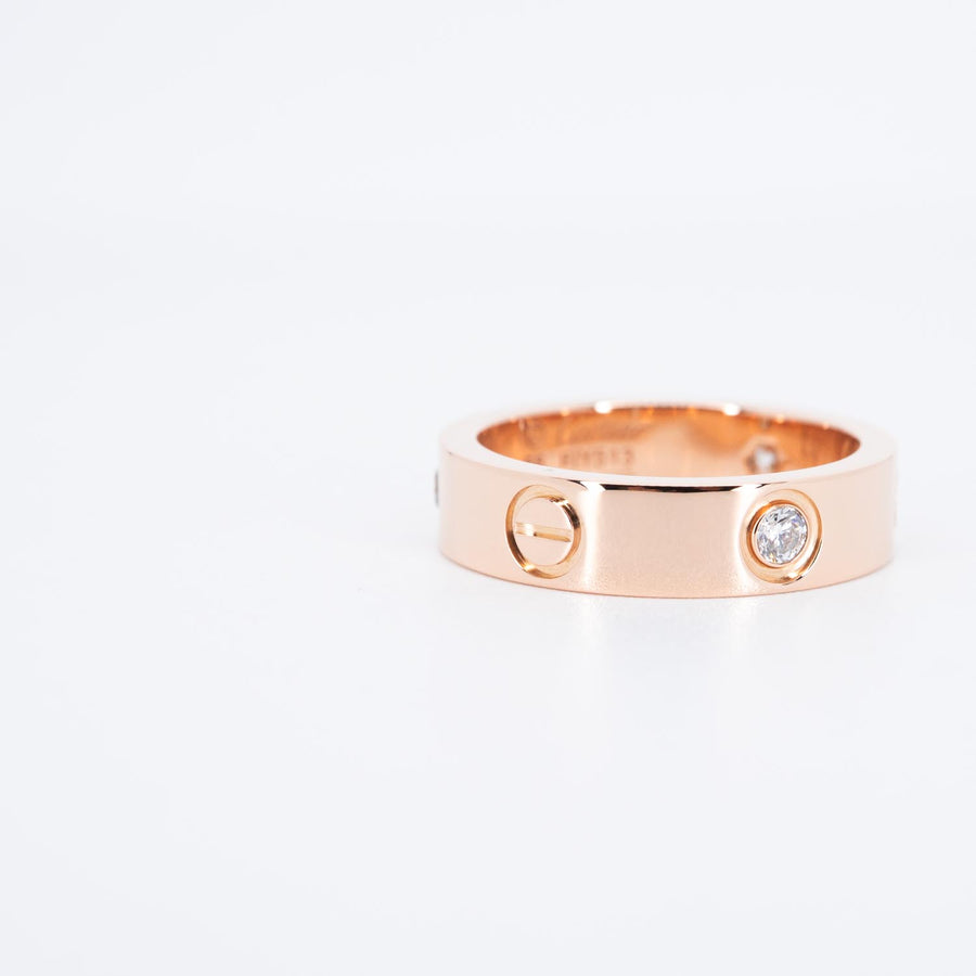 แหวน Cartier Love 3Diamonds Ring 18K Rose Gold Size 56# (Used) #vrcarimt 7081