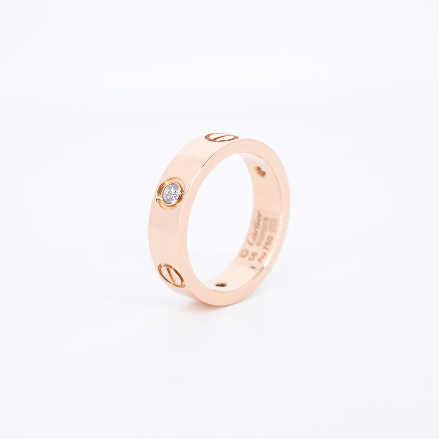 แหวน Cartier Love 3Diamonds Ring 18K Rose Gold Size 56# (Used) #vrcarimt 7081