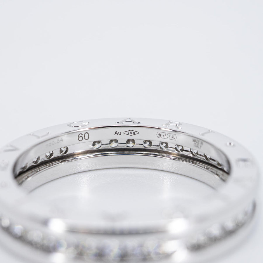 แหวน Bvlgari B.zero1 1band with Pave Diamond Eternity ring 18K White Gold Size 60# (Used) #vrbvr 7088