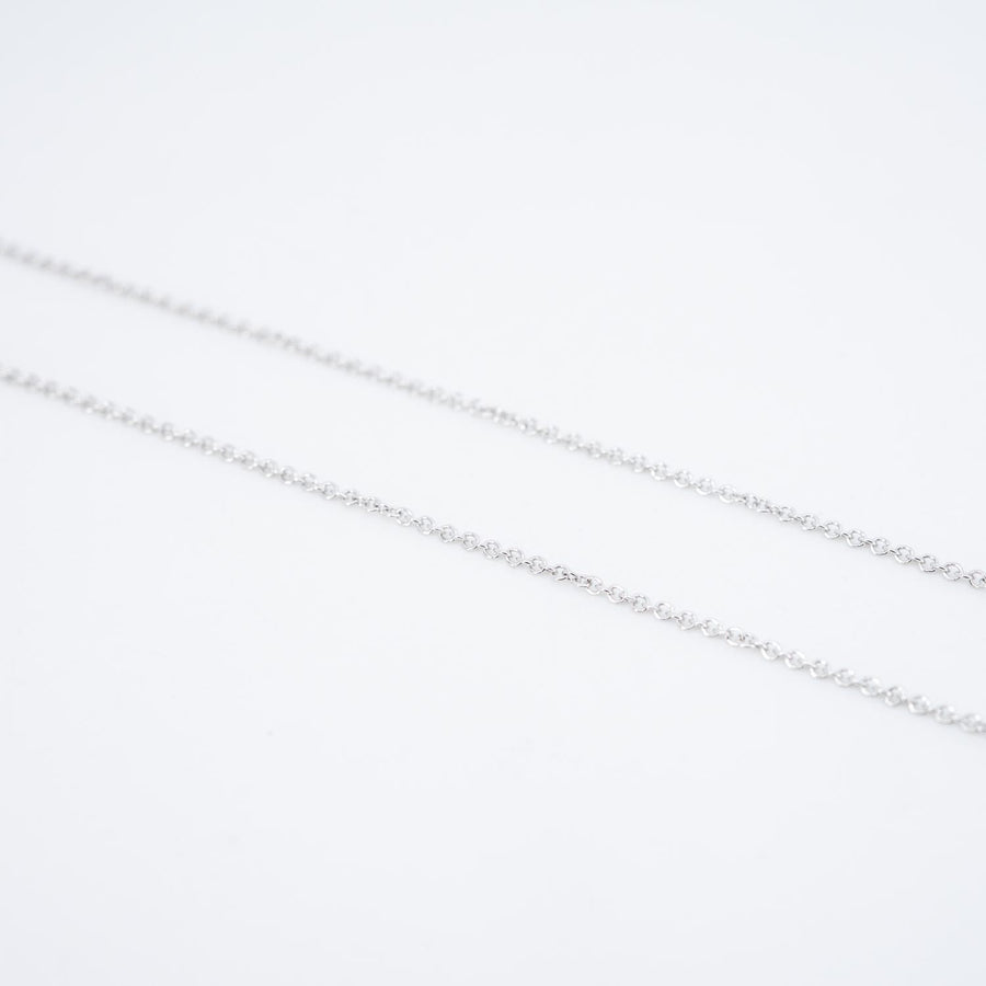 สร้อยและจี้ Tiffany & Co. Tiffany T Smile Pendant with Diamonds 18K White Gold Size 40-45cm.# (Used) #vrti 0891
