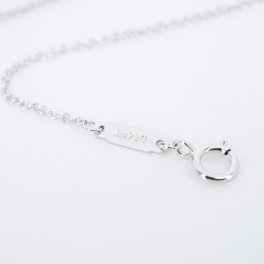 สร้อยและจี้ Tiffany & Co. Tiffany T Smile Pendant with Diamonds 18K White Gold Size 40-45cm.# (Used) #vrti 0891