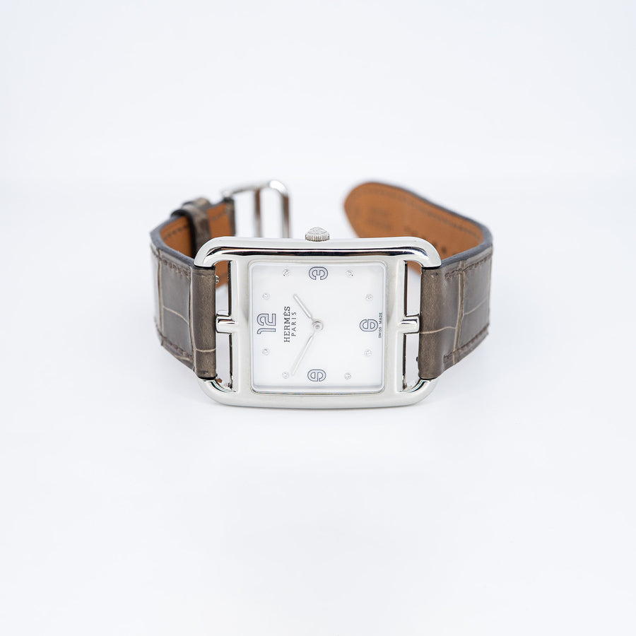 นาฬิกา Hermes Cape Cod watch, Large model, Stainless Steel Size 37mm.# (Used) #vrhe 0901