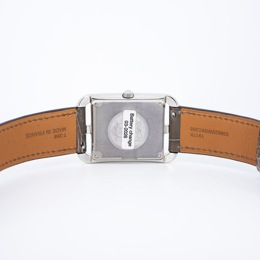 นาฬิกา Hermes Cape Cod watch, Large model, Stainless Steel Size 37mm.# (Used) #vrhe 0901