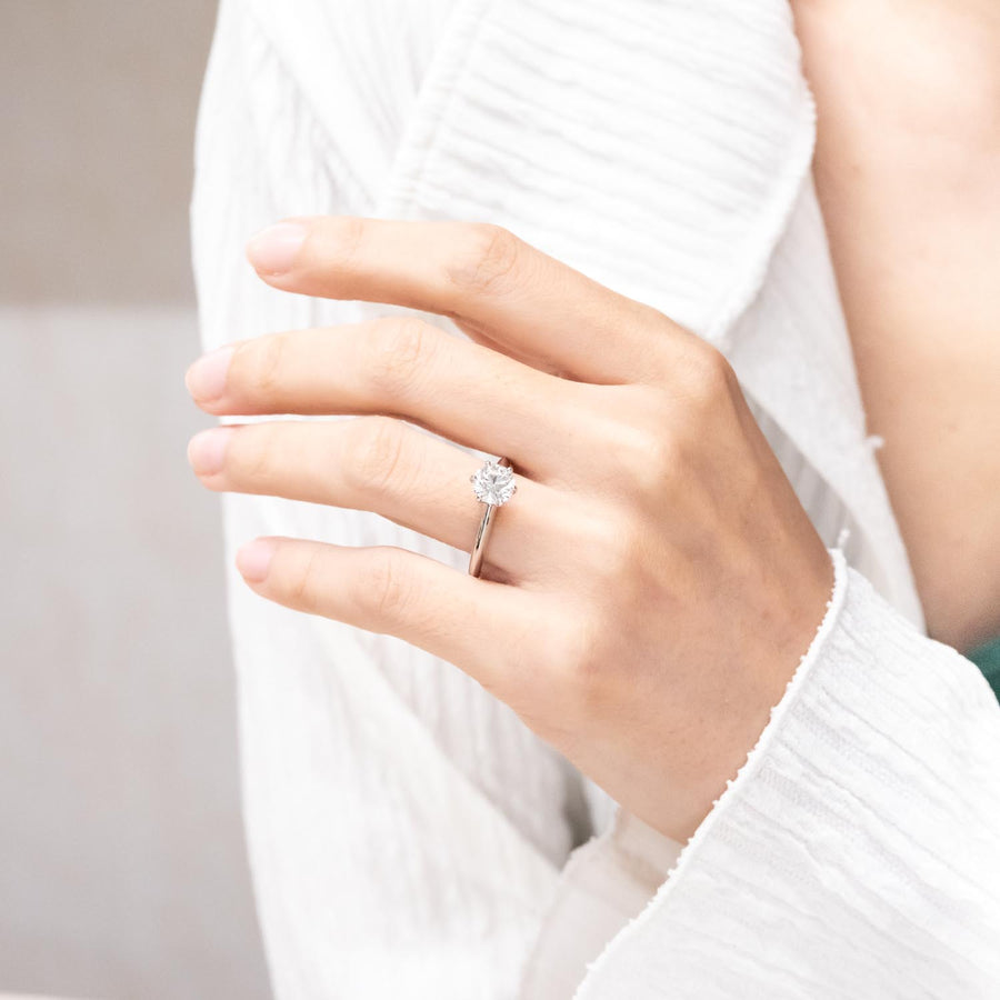 แหวน Tiffany & Co. The Tiffany Setting Solitaire Ring 1.28ct F VS1 Platinum950 Size 55# (Used) #vrti 0818