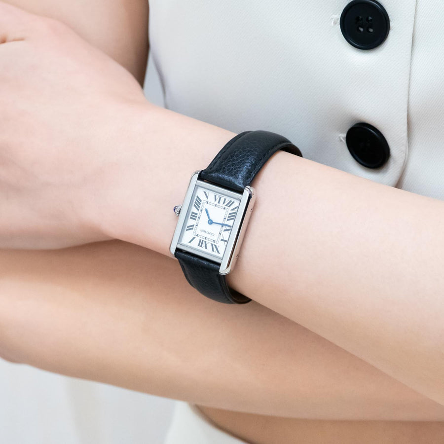 **Hold k.DL**นาฬิกา Cartier Tank Solo Watch, small model Stainless Steel Size S# (Used) #vrcaw 7030